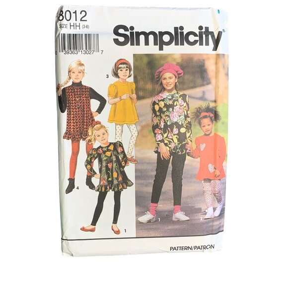 Simplicity Girls Leggings Top Sewing Pattern Sz 3-6 8012 - uncut - Picture 1 of 4